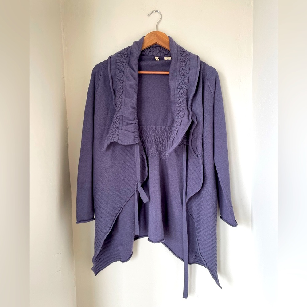 Anthropologie purple wool sweater cardigan by Moth, S size